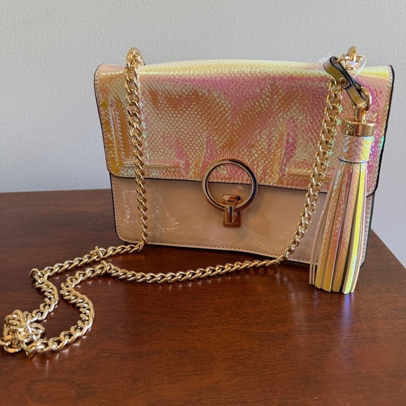 Aldo Handbags - NWOT Aldo Wendemar Iridescent Gold Crossbody Bag with Chain Strap